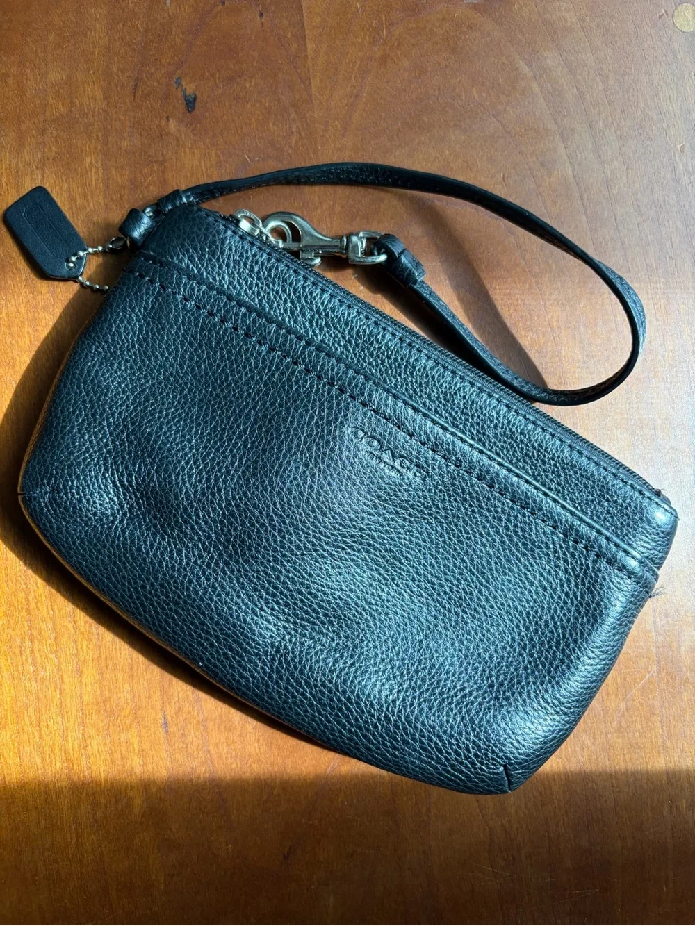 COACH Park Wristlet Black Leather
